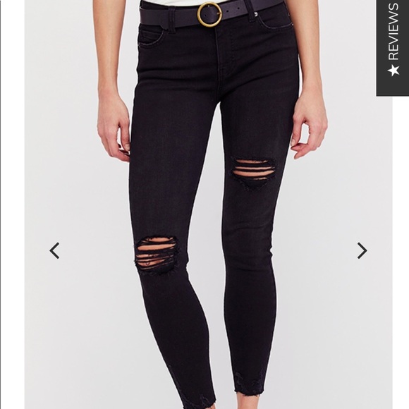 Free People Denim - Free People Black Shark Bite Jeans